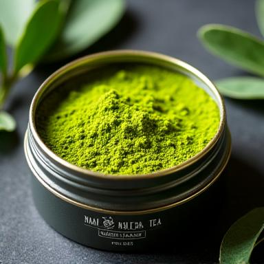 Жестяная банка с церемониальным чаем матча